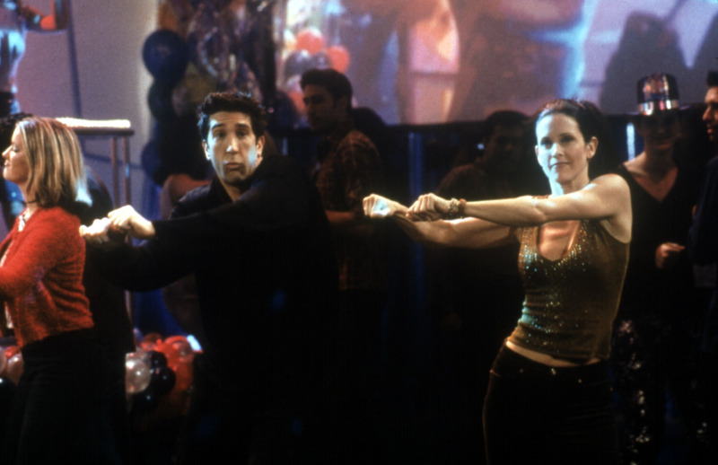 FRIENDS, David Schwimmer, Courteney Cox, 1994-present, The One With The Routine, ep610, 12-16-1999
